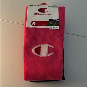 Champion Pink and Black Over-the-Calf Socks